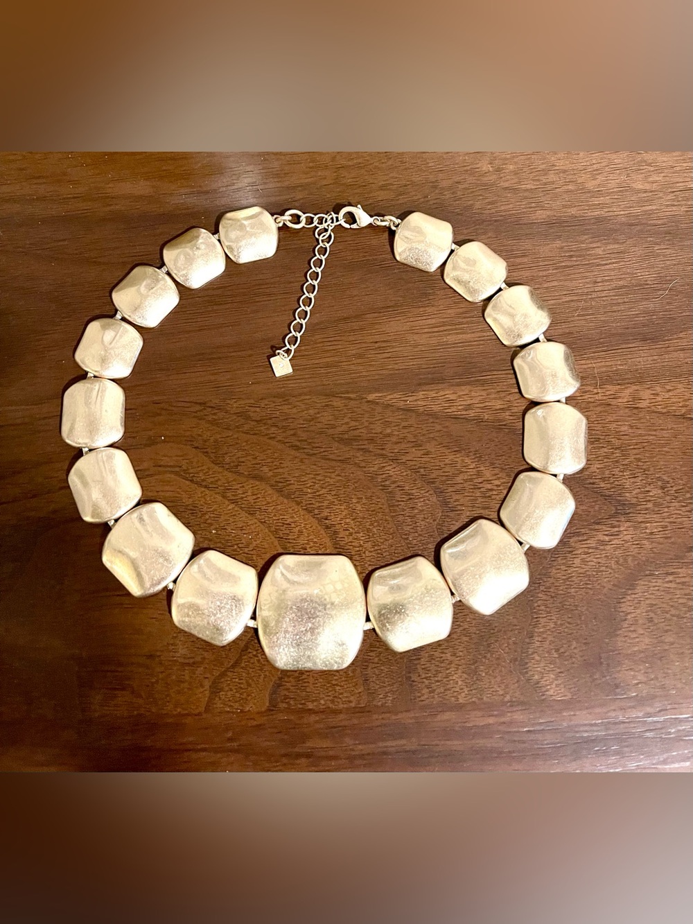 Vintage Banana Republic Brushed Gold Chunky Statement Necklace